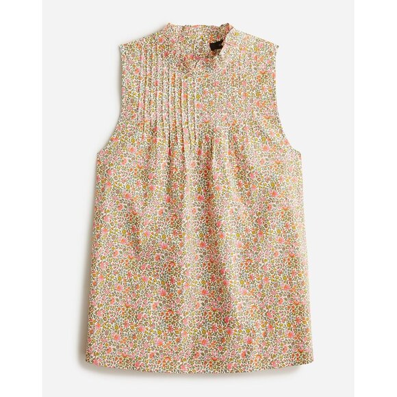 J.Crew Pintuck Cotton Poplin Top in Scattered Blooms Size Medium - Picture 1 of 11